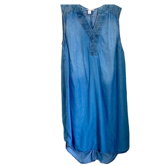 Liz Lange Maternity XS denim dress Sleeveless - Picture 1 of 4